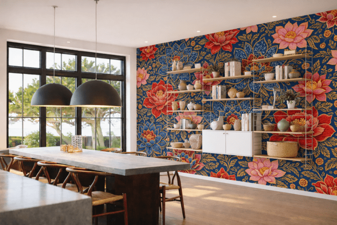 Silken Lotus Tapestry