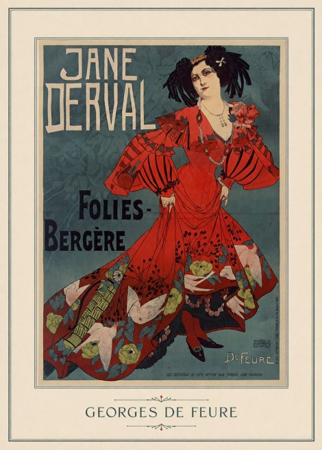 Georges de Feure Jane Derval - Folies-bergère I No4 - Poster