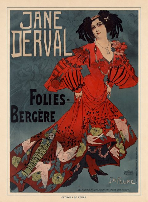 Georges de Feure Jane Derval - Folies-bergère I No6 - Poster