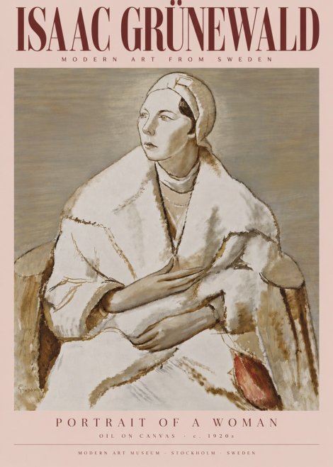 Isaac Grünewald Woman in a White Wrap No6 - Poster