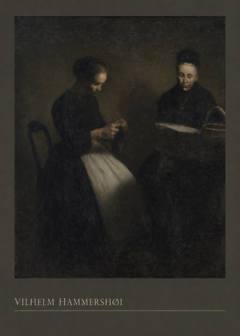 Vilhelm Hammershøi Two Women Knitting No3 - Poster