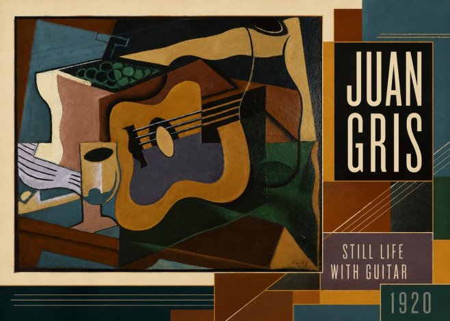 Juan Gris Still Life with Guitar No3 - Poster