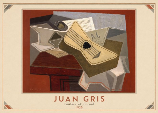 Juan Gris Guitare Et Journal No3 - Poster