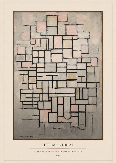 Piet Mondrian Composition No. Iv / Composition No. 6 No5 - Poster