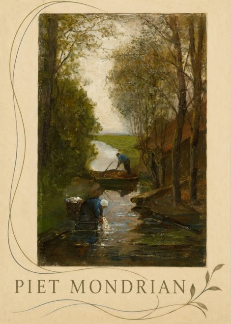 Piet Mondrian Washday on the Canal No6 - Poster