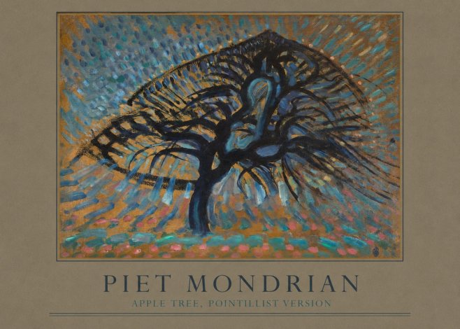 Piet Mondrian Apple Tree, Pointillist Version No2 - Poster