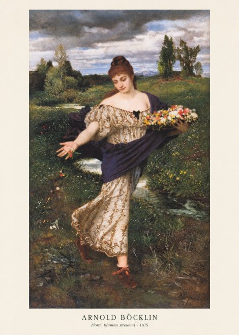 Arnold Böcklin Flora, Blumen Streuend I No2 - Poster