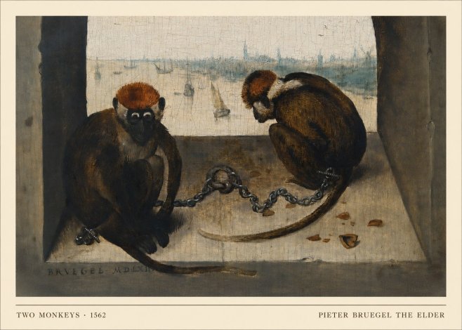 Pieter Bruegel Two Monkeys I No4 - Poster