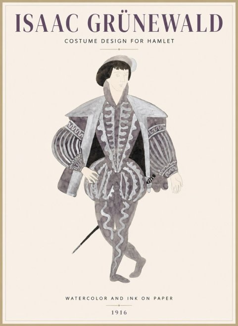 Isaac Grünewald Costume Design for Hamlet No1 - Poster