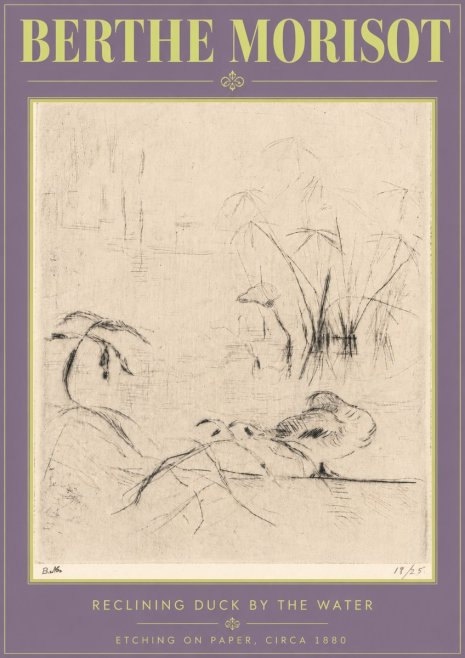 Berthe Morisot Reclining Duck by the Water No4 - Poster