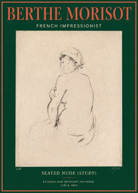 Berthe Morisot Seated Nude (Study) No3 - Poster