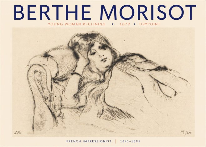 Berthe Morisot Young Woman Reclining II No3 - Poster