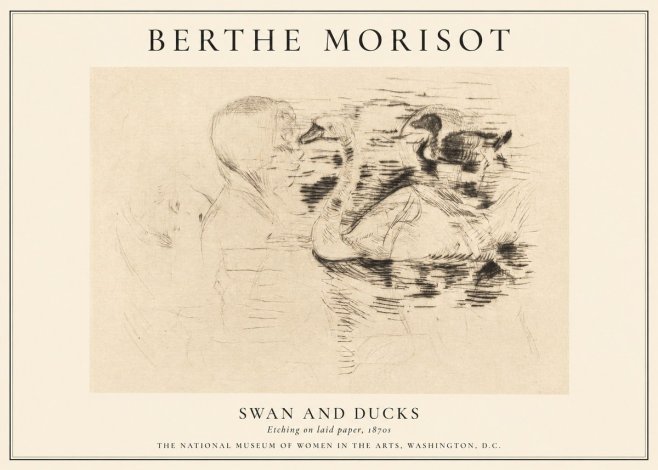 Berthe Morisot Swan and Ducks No1 - Poster