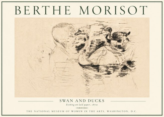 Berthe Morisot Swan and Ducks No4 - Poster