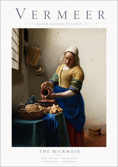 Vermeer The Milkmaid No3 - Poster
