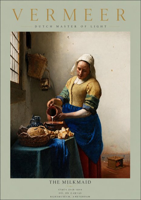 Vermeer The Milkmaid No5 - Poster