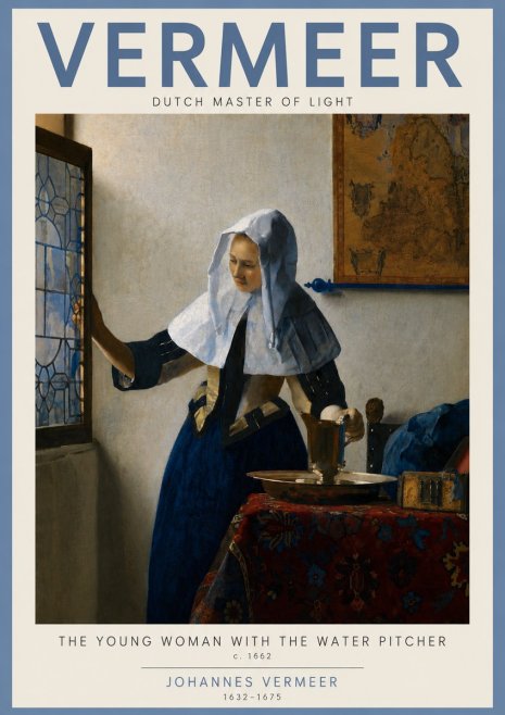 Vermeer The Young Woman with the Water Pitcher No3 - Poster