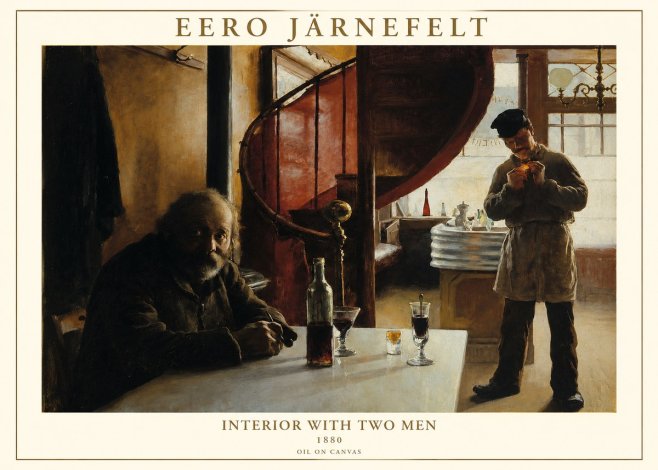 Eero Järnefelt Interior with Two Men No1 - Poster