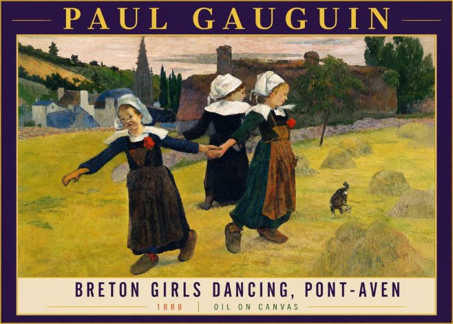 Paul Gauguin Breton Girls Dancing, Pont-aven No4 - Poster