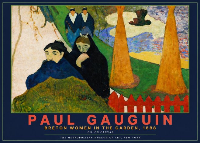 Paul Gauguin Breton Women in the Garden, 1888 No6 - Poster