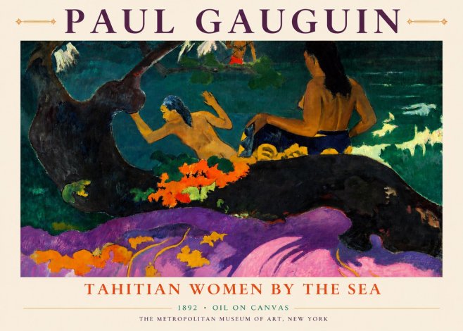 Paul Gauguin Tahitian Women by the Sea No4 - Poster