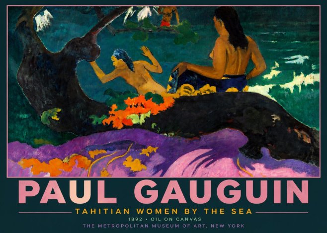 Paul Gauguin Tahitian Women by the Sea No5 - Poster