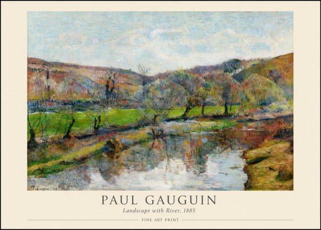Paul Gauguin Landscape with River, 1885 No1 - Poster