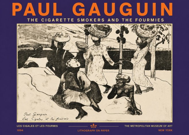 Paul Gauguin The Cigarette Smokers and the Fourmies No5 - Poster