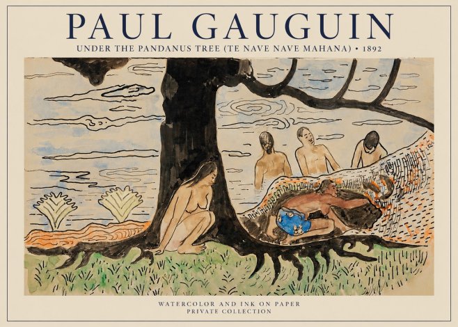 Paul Gauguin Under the Pandanus Tree (Te Nave Nave Mahana) No1 - Poster