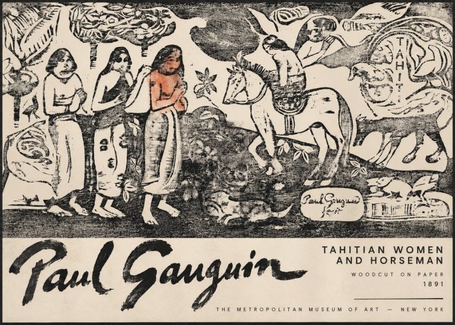 Paul Gauguin Tahitian Women and Horseman No3 - Poster