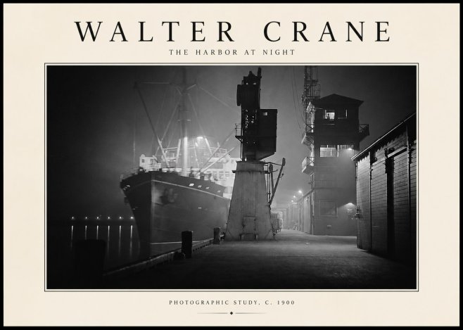 Walter Crane The Harbor at Night No2 - Poster