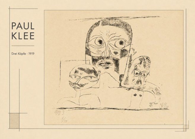 Paul Klee Drei Köpfe No1 - Poster