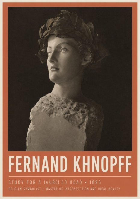 Fernand Khnopff Study for a Laurelled Head No3 - Poster