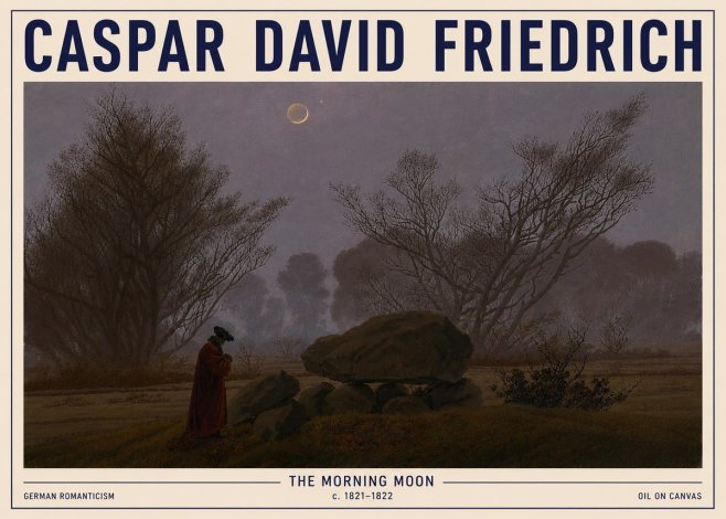 Caspar David Friedrich The Morning Moon No5 - Poster