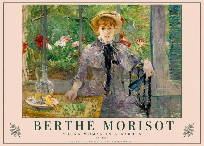 Berthe Morisot Young Woman Seated by a Window (Jeune Femme Assise À La Fenêtre) No4 - Poster