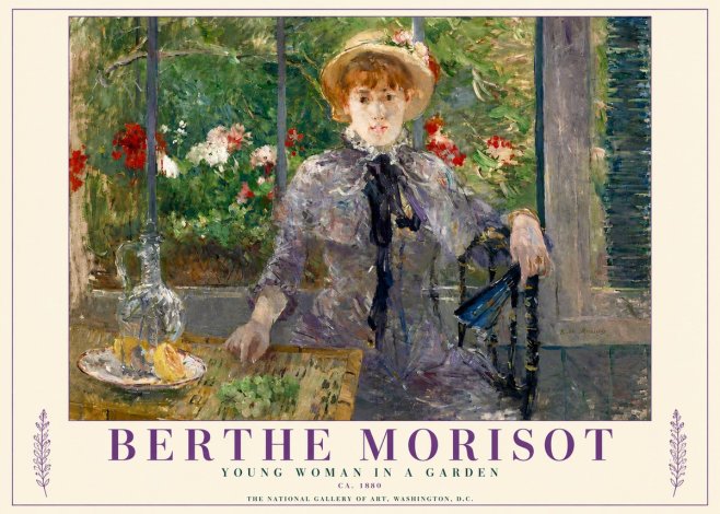 Berthe Morisot Young Woman Seated by a Window (Jeune Femme Assise À La Fenêtre) No5 - Poster