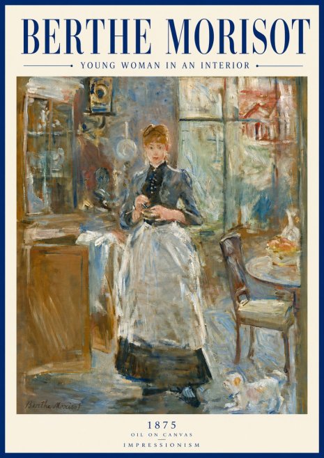 Berthe Morisot Young Woman in an Interior No5 - Poster