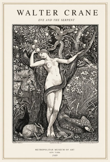 Walter Crane Eve and the Serpent No1 - Poster