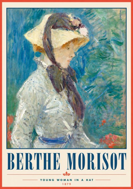 Berthe Morisot Young Woman in a Hat No5 - Poster