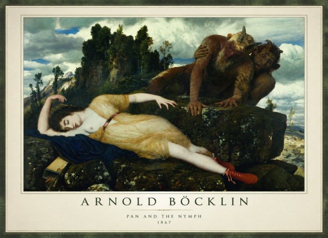 Arnold Böcklin Pan and the Nymph No1 - Poster