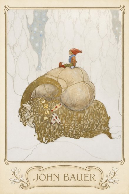 John Bauer The Boy and the Musk Ox No3 - Poster