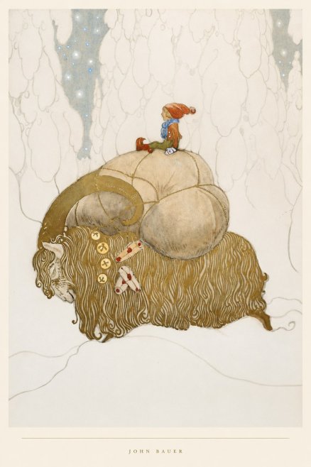 John Bauer The Boy and the Musk Ox No4 - Poster
