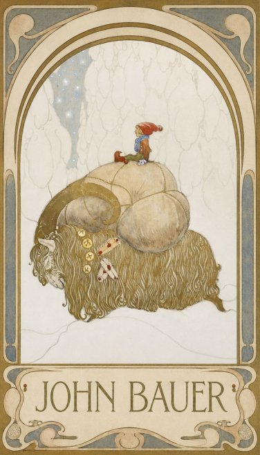 John Bauer The Boy and the Musk Ox No5 - Poster