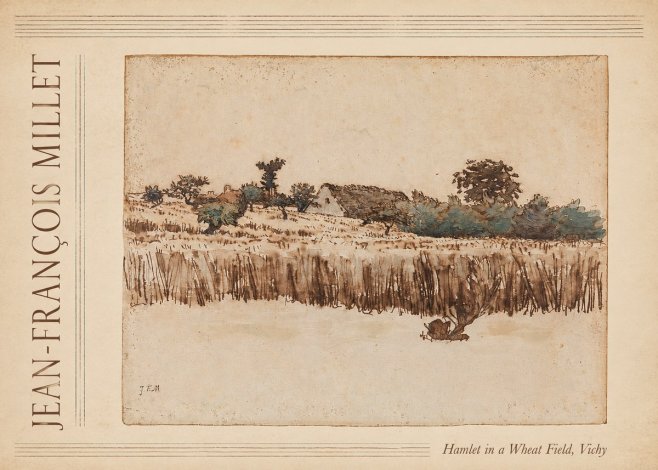 Jean-François Millet Hamlet in a Wheat Field, Vichy No4 - Poster