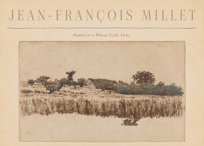Jean-François Millet Hamlet in a Wheat Field, Vichy No6 - Poster