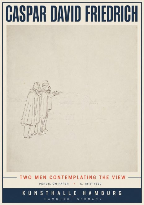 Caspar David Friedrich Two Men Contemplating the View No5 - Poster