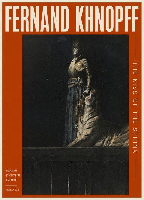 Fernand Khnopff The Kiss of the Sphinx No3 - Poster