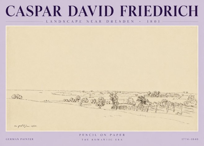 Caspar David Friedrich View of the Countryside Near Dresden No6 - Poster