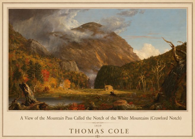 Thomas Cole A View of the Mountain Pass Called the Notch of the White Mountains (Crawford Notch) I No1 - Poster