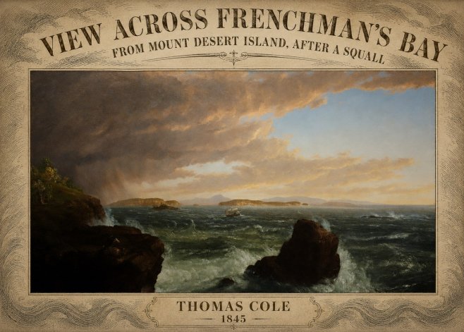 Thomas Cole View Across Frenchman's Bay from Mount Desert Island, After a Squall I No5 - Poster